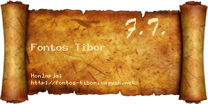 Fontos Tibor névjegykártya